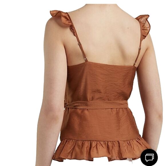 Express Womens Blouse Sz Small Wrap Ruffle Boho Cottagecore Fairycore Cottage - Picture 8 of 15